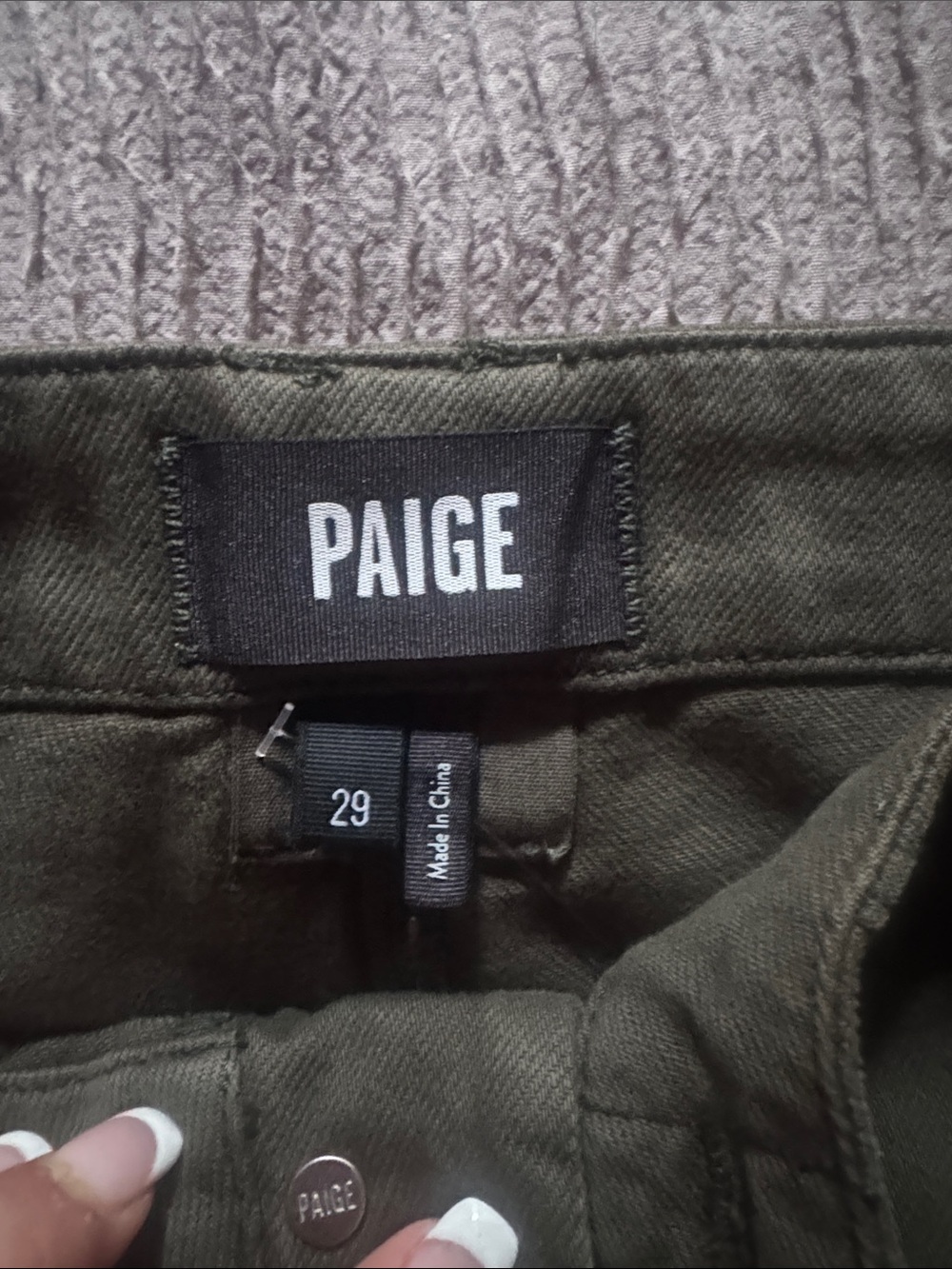 PAIGE size 29 woman's Olive Utility Chino Pants - Picture 3 of 6